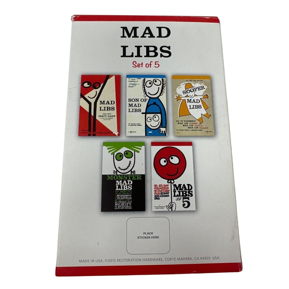 Mad Libs Set Of 5 Books Collection